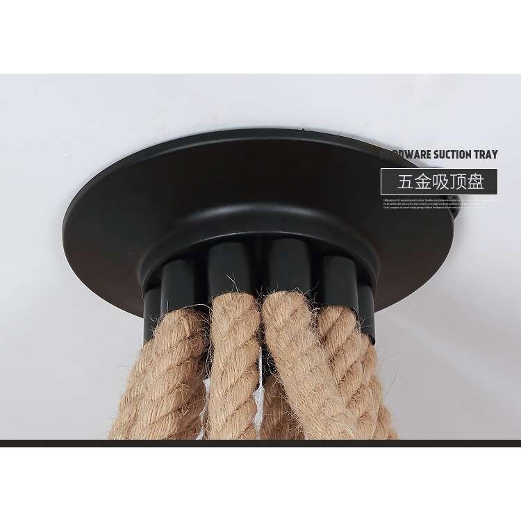 美式复古天女散花吊灯工业风办公室服装店餐厅卡座网咖蜘蛛麻绳灯