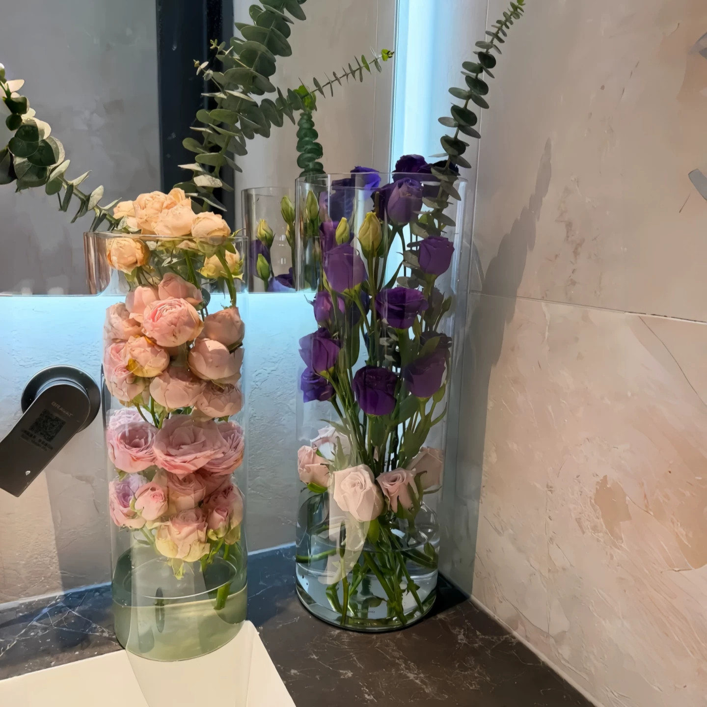 无尽阶梯鲜花花瓶高透亚克力水培养花醒花桶台面桌面耐摔插花花瓶