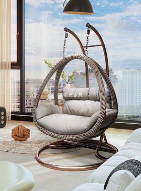 外户吊篮家WZA用秋千鸟吊巢吊椅藤椅单双人人摇椅室内床阳台懒沙
