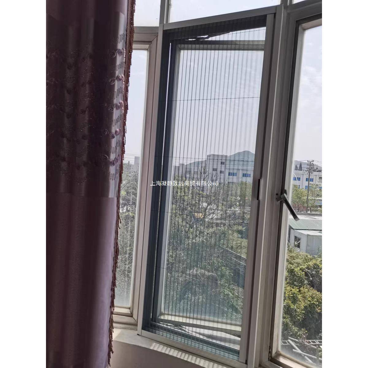 可定防盗门防YWN纱门铝合金纱隐形窗风琴推拉式门叠帘伸缩折蚊沙