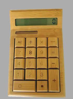 制太阳能计算器24617可爱商环保古朴实木竹竹会子制品店财务计办