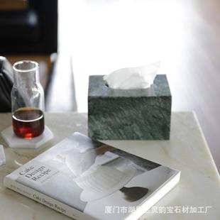 理石纹PDB雪花盒白鱼肚巾白抽纸盒家居用品样板房大长方形纸巾餐