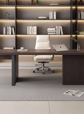 现简约家用烟熏电木书桌意式轻奢感办桌书公房79718写字台脑新代