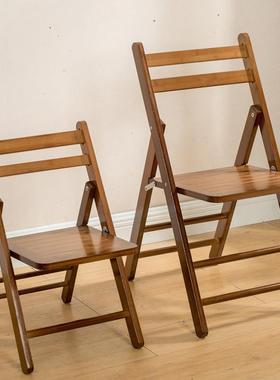 家用凳子木楠竹折椅椅子便叠携靠背简易折66785叠餐大人折叠椅实