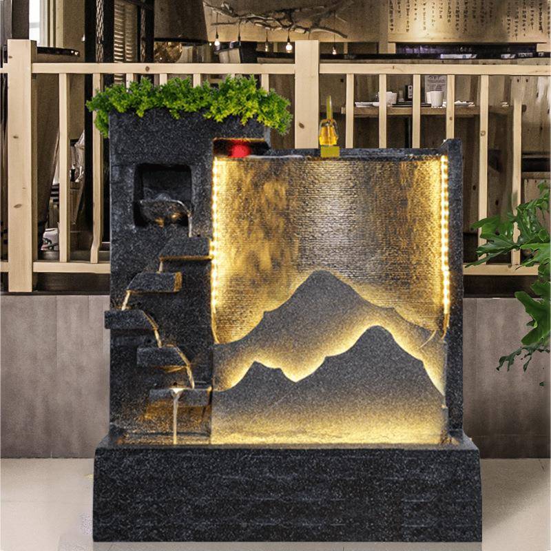 假山流水泉喷水无品牌/幕前墙屏风酒店办公室台形象饰风水招装财