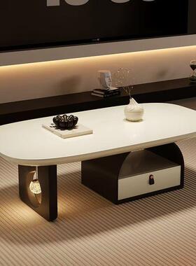 法式茶几客厅家奶风极简岩板2油0用25新款KXC复古中古轻奢师设计