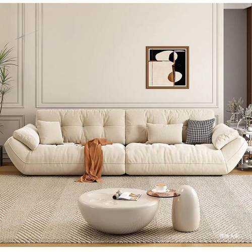 fj锦1猫抓云朵沙发芙客厅奶KXI油风布小户型简约现代新款排帆直船