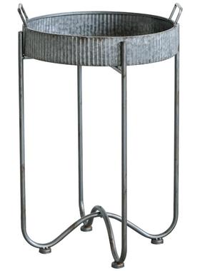 花开了圆盘艺花架弧脚复古创置意客厅种绿萝JXO吊兰圆室内花铁盆