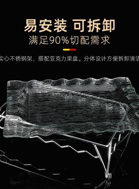亚克力果品盘自助餐厅水酒点心架蛋糕小吃甜凉菜店长方VQW形托盘