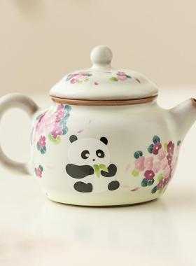 猪油冻熊16929猫德钟壶中茶式汝窑壶泡家用茶壶具单壶迷茶你小开