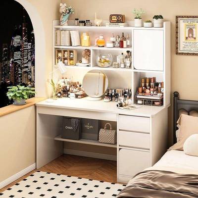 梳妆桌脑桌一体桌出租房卧室梳妆台桌59200小型出租屋书桌化妆二