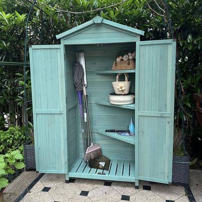 收纳子户阳外整理玩具储物柜花园台柜木庭园院防LES雨晒腐田风储