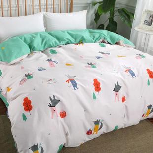 纯棉被套单斜舍纹全棉128PVY68印花被罩学生宿单人1.m51.件8m双人