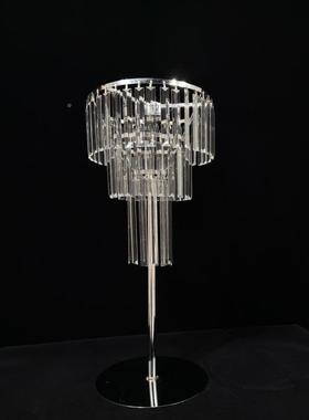 婚道具充电款水晶冰条花桌花器婚堂酒店装饰桌面摆件礼电镀98222