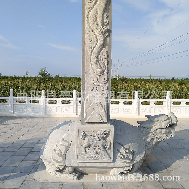 大理石龙头龟石雕花岗岩雕刻墓碑龙头龟墓地青石龙头功德碑