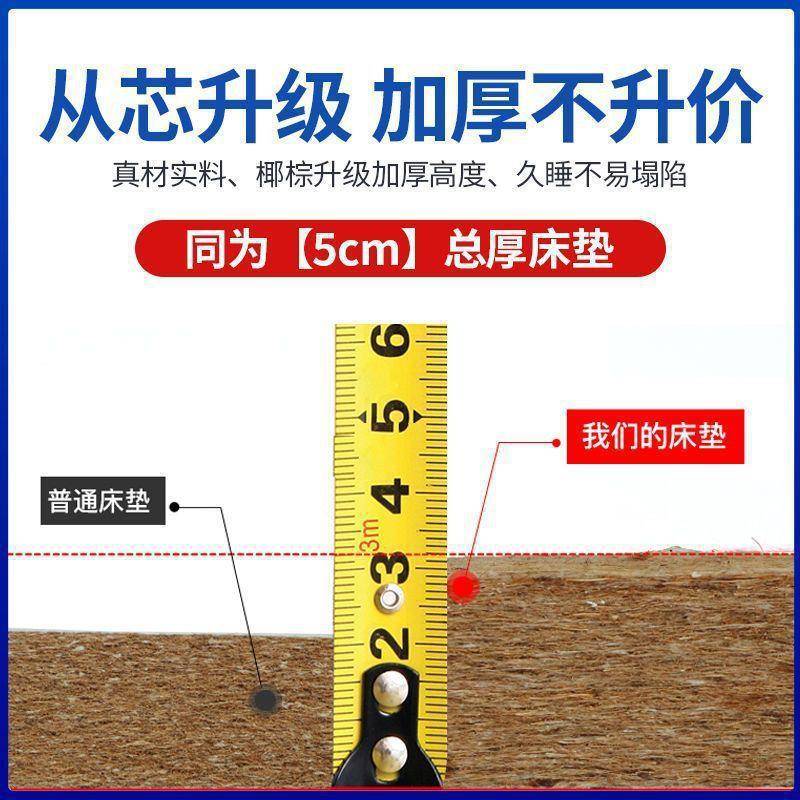 纯椰棕床垫环保人棕垫.偏硬护双脊.加厚经棕榈济349家用叠折床