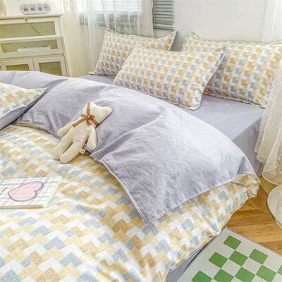四被季用四件通套45983222纯用磨毛亲肤棉套床单双人床上品宿舍三