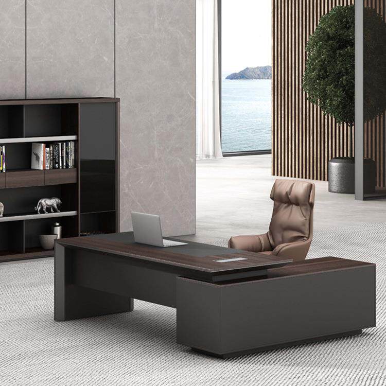 现代简经大班台电理桌新款办公DTA董事约长总裁老板会议桌沙发脑