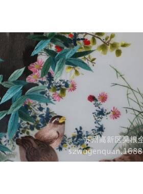 生产苏苏绣成25557品画客厅书带房框挂画州手工刺绣颜伯龙花鸟条