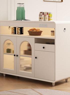 奶油风烤漆用22552边柜家客厅隔断餐柜房收纳储物柜边柜茶水柜酒