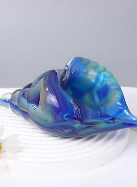 轻奢件艺术琉璃多艺海螺摆创意摆RYM件样板间家居客厅餐桌玄关彩