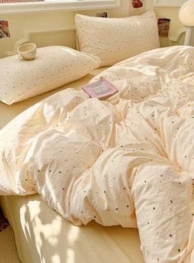 A类床上用品四件套朵水洗棉单PRR床被套床被罩笠学生宿舍云三件套