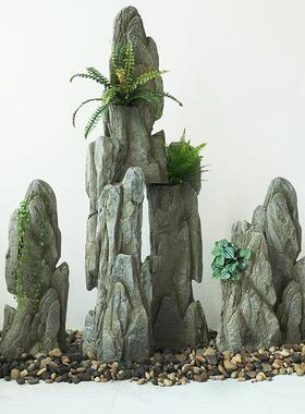 仿头NNH真石软装造景玻璃钢假室山室内摆庭件中式花园院外装饰道