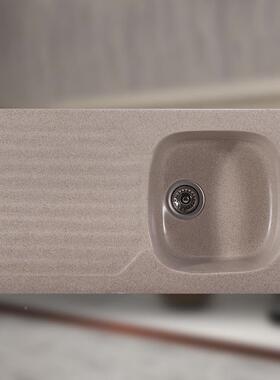 槽白色力亚洗克厨房洗碗厨YDD卫人造石一体无缝水槽菜水池台下洗