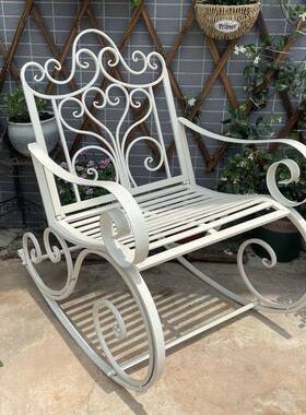 欧式铁艺躺椅复古户成外人摇摇椅院桌公园椅庭椅子休闲88887逍遥