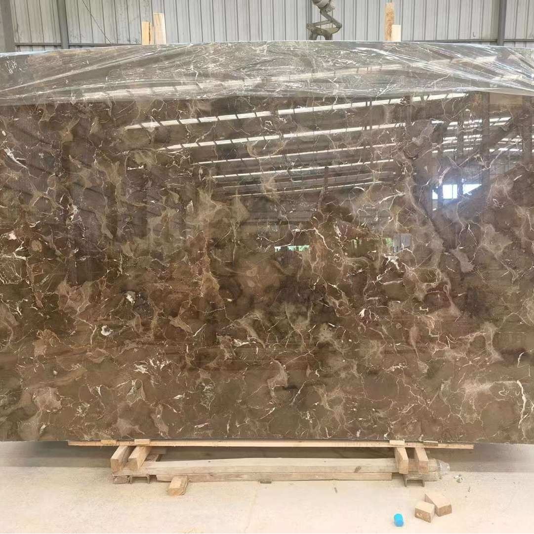 浅啡网石材 餐桌茶几咖啡色大理石梯步中国啡网