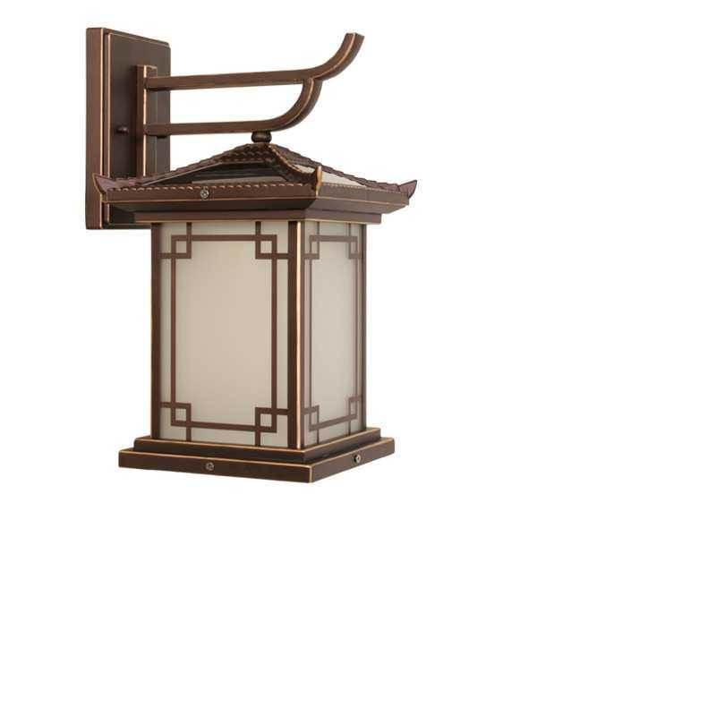 新中式太阳能壁灯室外防水灯具门口墙壁照明复古灯别墅户外庭院灯