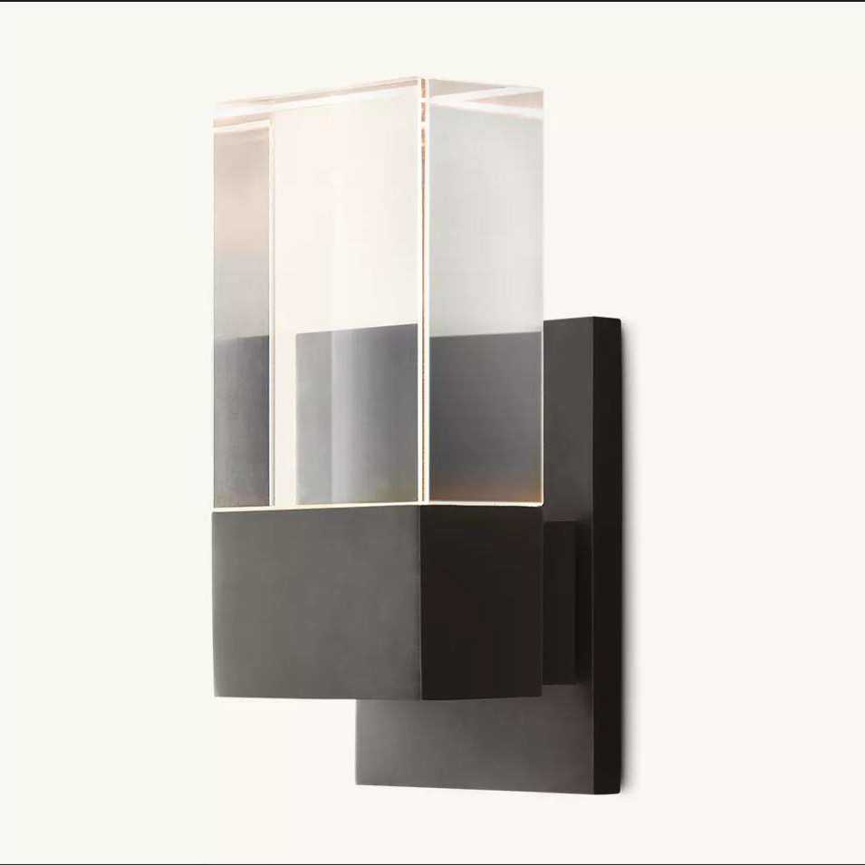 现代RH简奢不锈钢水晶壁灯简约美式复古酒店卧室床头创意卧室壁灯