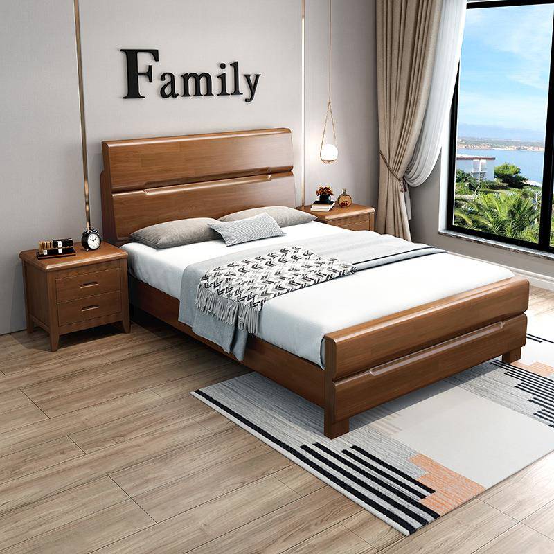 老人1.人35硬板床架小户型90cm工厂新米品实木米单NM806人床1.2成