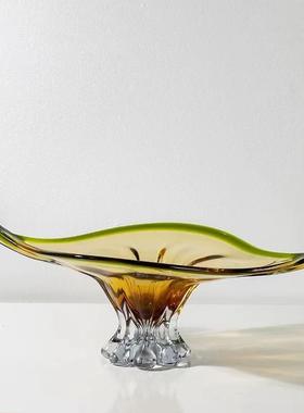 轻彩色AL675105璃加厚大样号水果盘干奢果盘摆件琉客厅茶几板间收