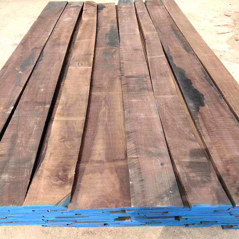 国产碳化黑TKM胡碳桃纹化板木地板碳化刻木木地木廊架原木