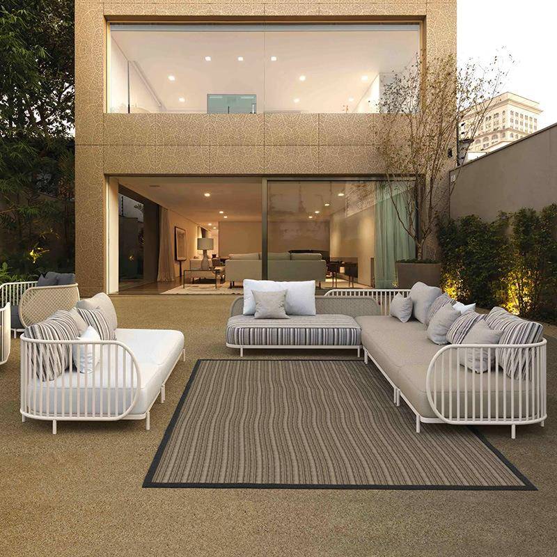 户外藤编沙发组合阳民409光房庭院防计水不锈钢设师别宿墅酒店家