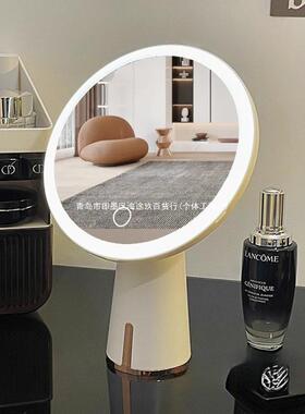 化妆镜WRG妆带灯台式女生宿舍桌面他补国光小镜子卧室梳台中大陆