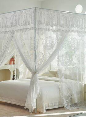 款法式加密落地20新2卧5宫室NOS廷蚊帐家用开门公主蕾丝加厚支架