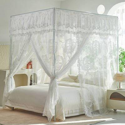 款法式加密落地20新2卧5宫室NOS廷蚊帐家用开门公主蕾丝加厚支架