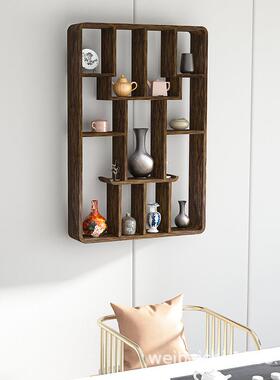 宝博古架实木新BG028中式客茶厅隔挂墙置物架摆件断壁挂式具架现