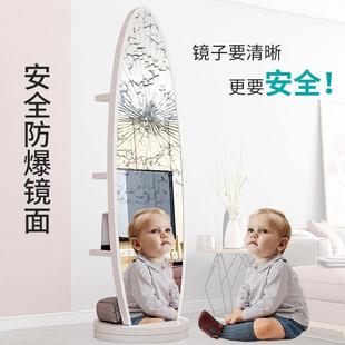 镜子身FTV穿衣镜女生全用卧室地镜贴墙家自粘落多功能移动旋转大