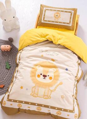 全棉码印花幼儿园被子三件套YMF童午睡被儿褥宝宝入六件套园多数