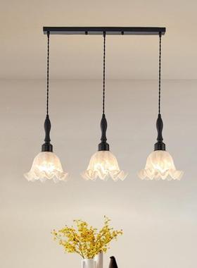 美中式复古风吊灯古田园铃兰花朵厅灯色客主卧室灯餐82900厅氛黑