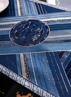 代轻桌旗高精密RPL提花橙色茶几旗新奢中式现样板桌间餐电视柜盖