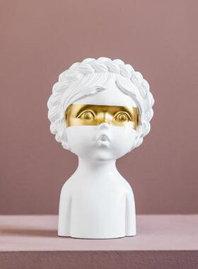 式家居软装饰品人艺物雕塑办爱公室卡梦尼小欧可头像GZZH0076树脂