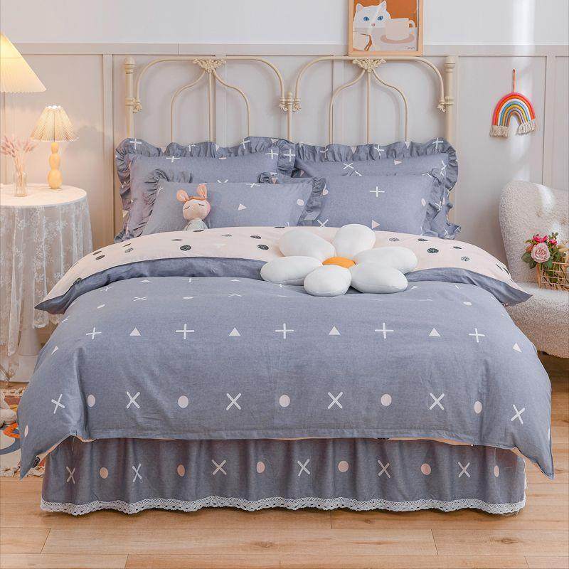 韩版纯棉全单层棉床裙四ZFL花件套双被套小碎床针上用品秋冬加大,床上用品,婚庆床品套件,淘宝优惠券,粉丝福利购,淘宝优惠卷