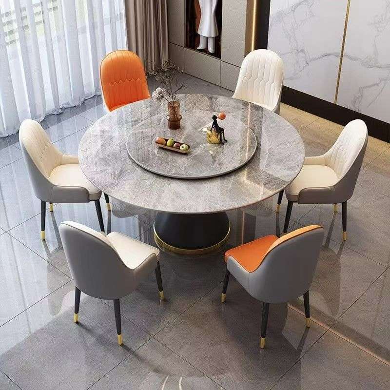 酒店圆形餐桌椅新款大圆桌客厅家用人饭桌餐厅岩板商用饭店桌餐桌