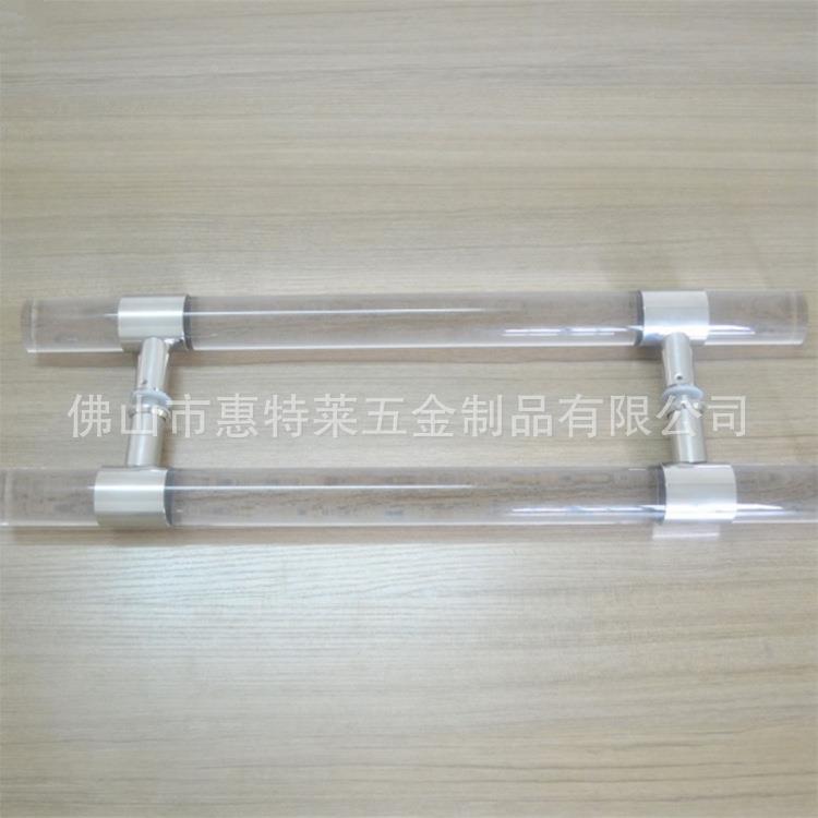 玻璃拉色手水晶球对拉手大门木门定制推拉把手装不锈钢黑钛门金古