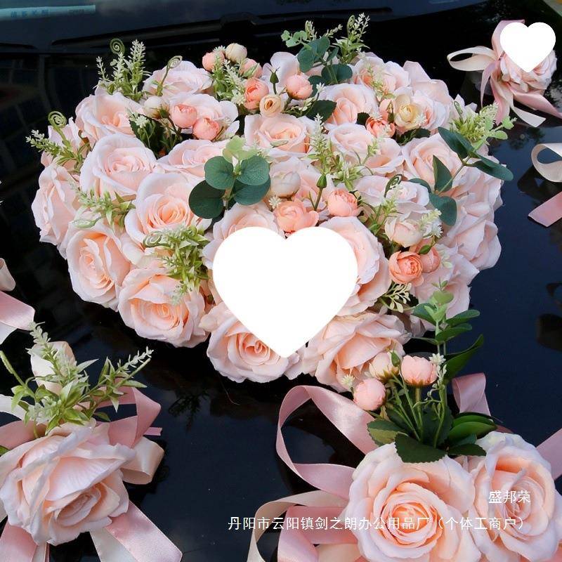 拉-婚车车花装主zxcxxfzx饰婚车花结婚车花队花婚车车头花绒布