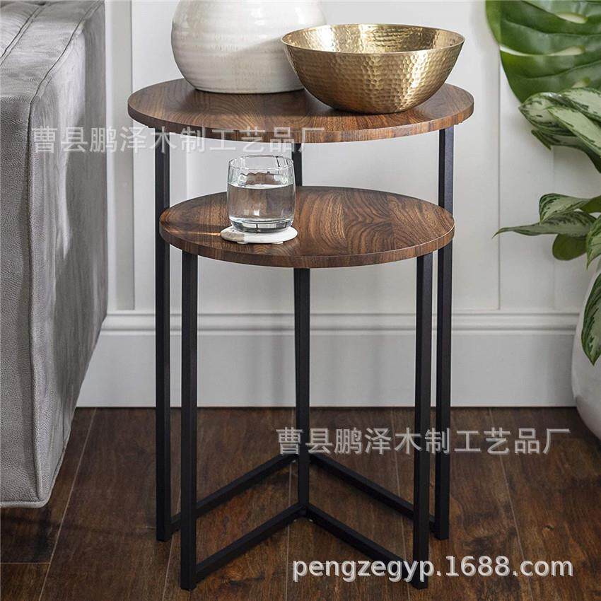 工厂白色现圆PZ-07金属代底座嵌子套套装侧面装饰客形厅储物小桌2